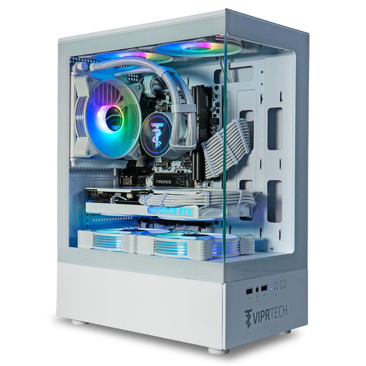 ViprTech Stryker 3.0 Liquid-Cooled PC - AMD Ryzen 7 (4.1GHz Turbo), RTX 3060 12GB, 32GB DDR4 3200, 1TB NVMe SSD, 700W PSU, WiFi BT, Win 11 Pro, RGB, Gaming Desktop Computer Prebuilt, White