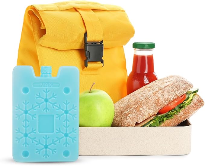 Bodaon Ice Packs for Lunch Boxes, Lunch Cooler Bag, Reusable Small Lunch Box Ice Pack for Cooler, Lunchbox Accessories, Lunch Bag Freezer Long Cold Blue Ice Packs Blocks for Coolers, Kids, Adults