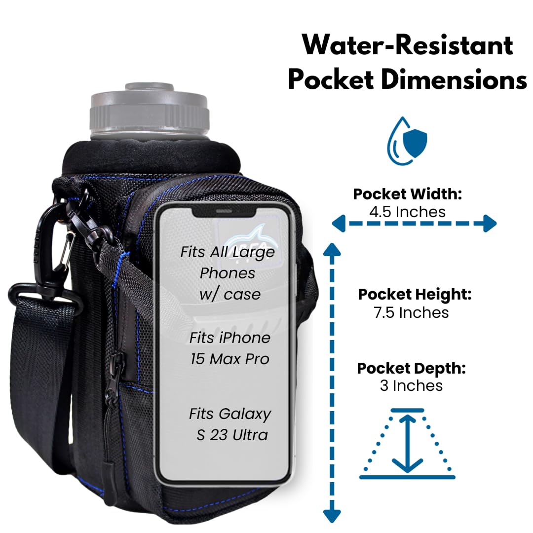 Arca Gear 32 oz Hydro Carrier - Insulated Water Bottle Sling w/Carry Handle, Shoulder Strap, Wallet and Two Pouches - The Perfect Flask Accessory - Sunset Pink