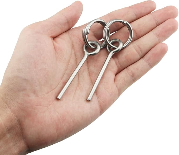 4pcs Tent Pin & Ring Replacement Stainless Steel Tent Pole Connectors for Outdoor Camping Hiking Travel