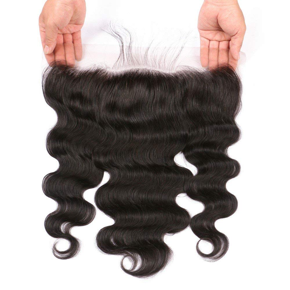 ALLRUN HD 13x4 Lace Frontal Closure Body Wave 10A Ear to Ear 13x4 REAL HD Lace Frontal with Baby Hair Body Wave Human Hair(22 Inch)