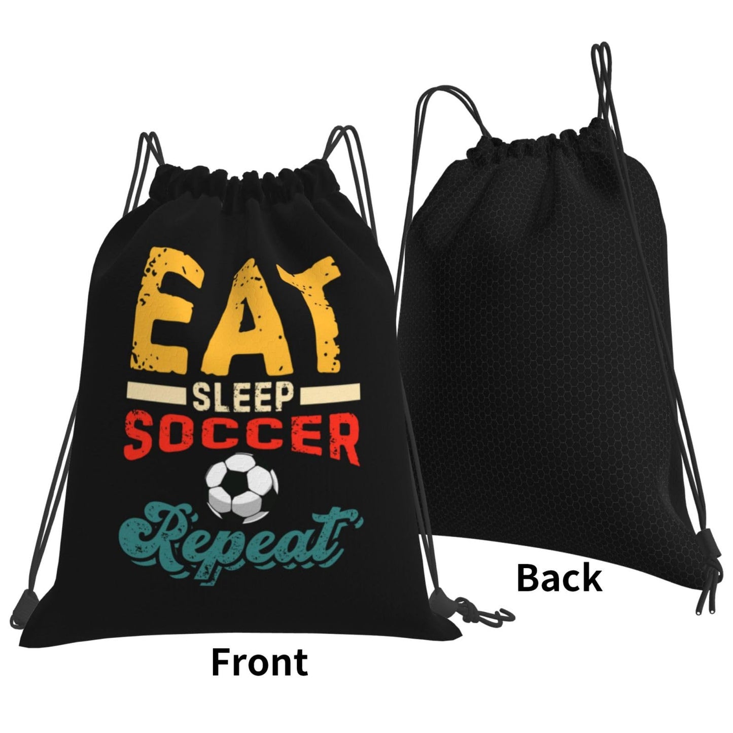 AIMASTZ Eat Sleep Soccer Cool Repeat Unisex Drawstring Backpack Bag Sport Gym Swim Travel Sackpack