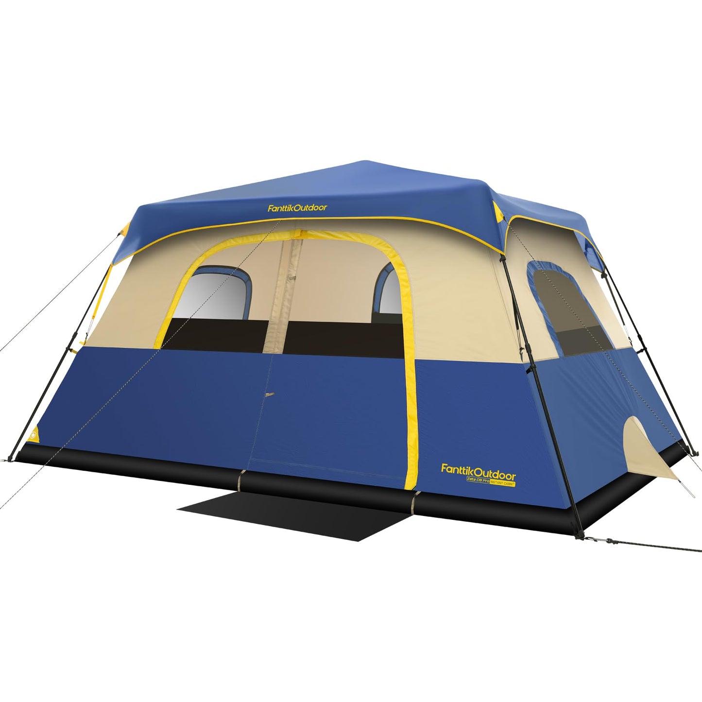 FanttikOutdoor Zeta C8 Pro Camping Tent 8 Person Instant Cabin Tent Setup in 60 Seconds with Rainfly & Windproof Portable with Carry Bag for Family Camping & Hiking, Upgraded Ventilation, Navy Blue