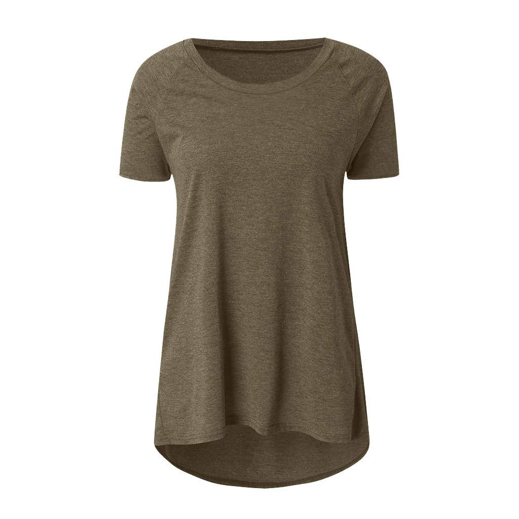Aniywn Women's Plus Size Sweatshirt Tops Ladies Baggy Short/Long Sleeve Thin Solid/Printing Pullover Blouse T Shirts