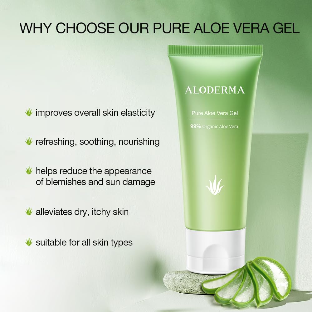 Aloderma Signature Aloe Brightening Set - 6 Pieces - Gel, Cleanser, Toner, Serum x2pcs, Cream