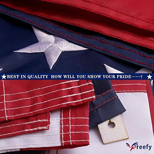American Flag For Outside 2.5x4 Ft Pole Sleeve Banner Style-Embroidered Stars,Sewn Stripes,Water Resistant,Heavy Duty Durable New Nylon USA US Outdoor Indoor Flags (Pole NOT Included)