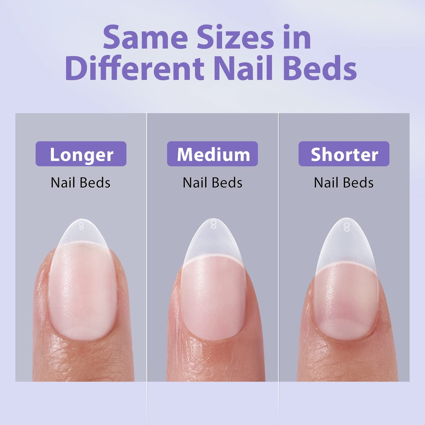 BTArtbox Short Almond Nail Tips - Natural Short Fake Nails with Tip Primer Full Cover, Stronger Nail Adhesion, Clear Soft Gel Nail Tips for Nail Extensions DIY Art