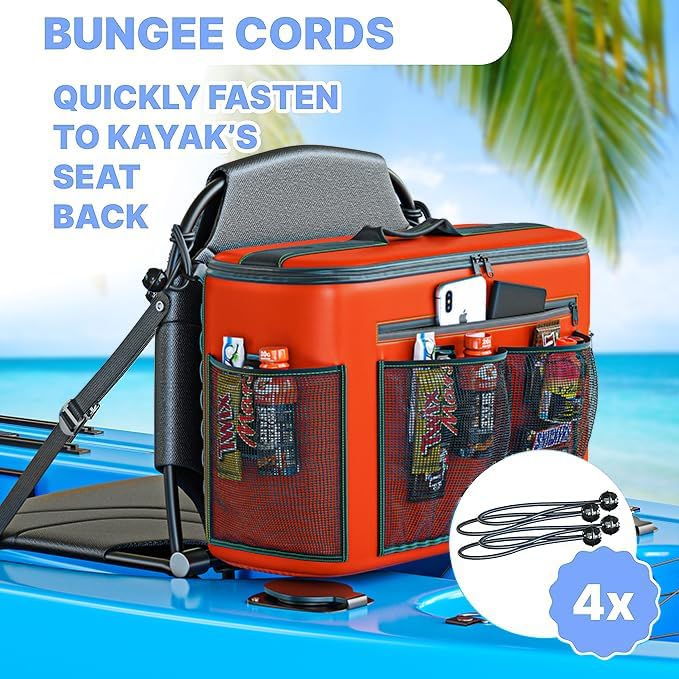 Skywin Kayak Cooler Behind Seat, Waterproof Cooler for Kayaking, Compatible with Lawn Chair Style Seats, Stores Drinks and Keeps Them Cool All Day