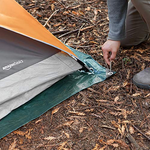 Amazon Basics Waterproof Camping Tarp, 9.5 Feet x 11.3 Feet, Dark Green