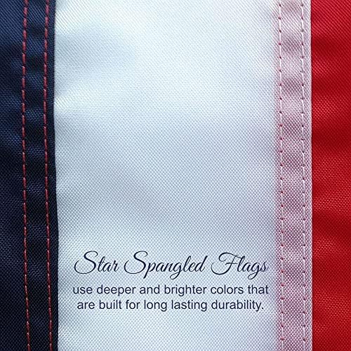 American Flag 5x8-100% Made In USA using Tough, Long Lasting Nylon Built for Outdoor Use, Featuring Embroidered Stars and Sewn Stripes plus Superior Quadruple Stitching on Fly End