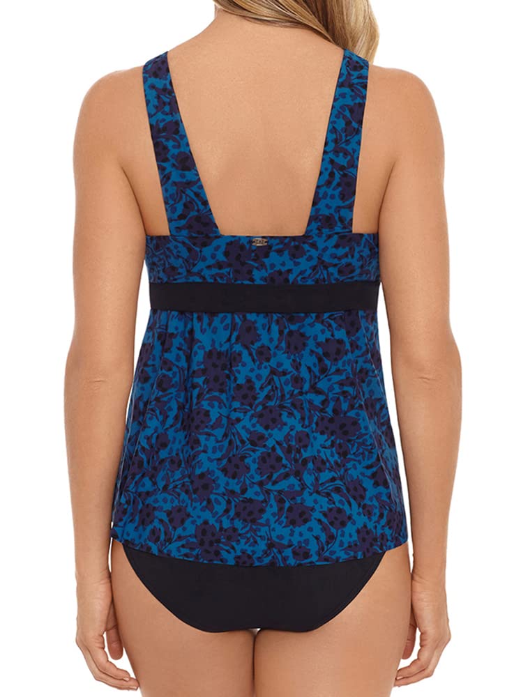 Amoressa Women's Swimwear Flower Fair Camellia Soft Cup Tankini Top, Moon, 10