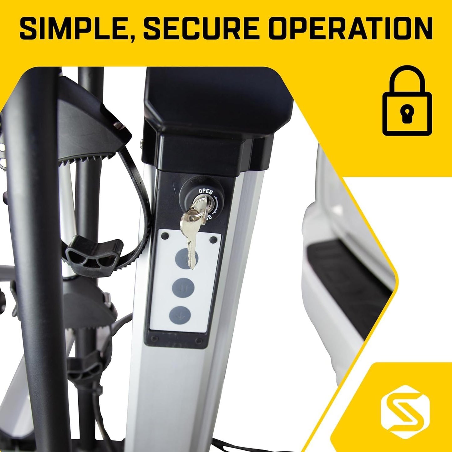 Saris Door County 2 Bike Motorized Hitch Rack | Electric Hitch Lift for Easy Loading | Built-in Tilt and Electric Rear Lights | Made in The USA. (Door County)