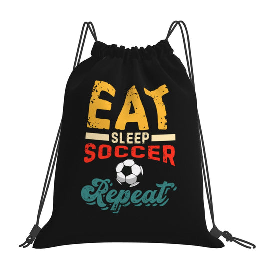 AIMASTZ Eat Sleep Soccer Cool Repeat Unisex Drawstring Backpack Bag Sport Gym Swim Travel Sackpack