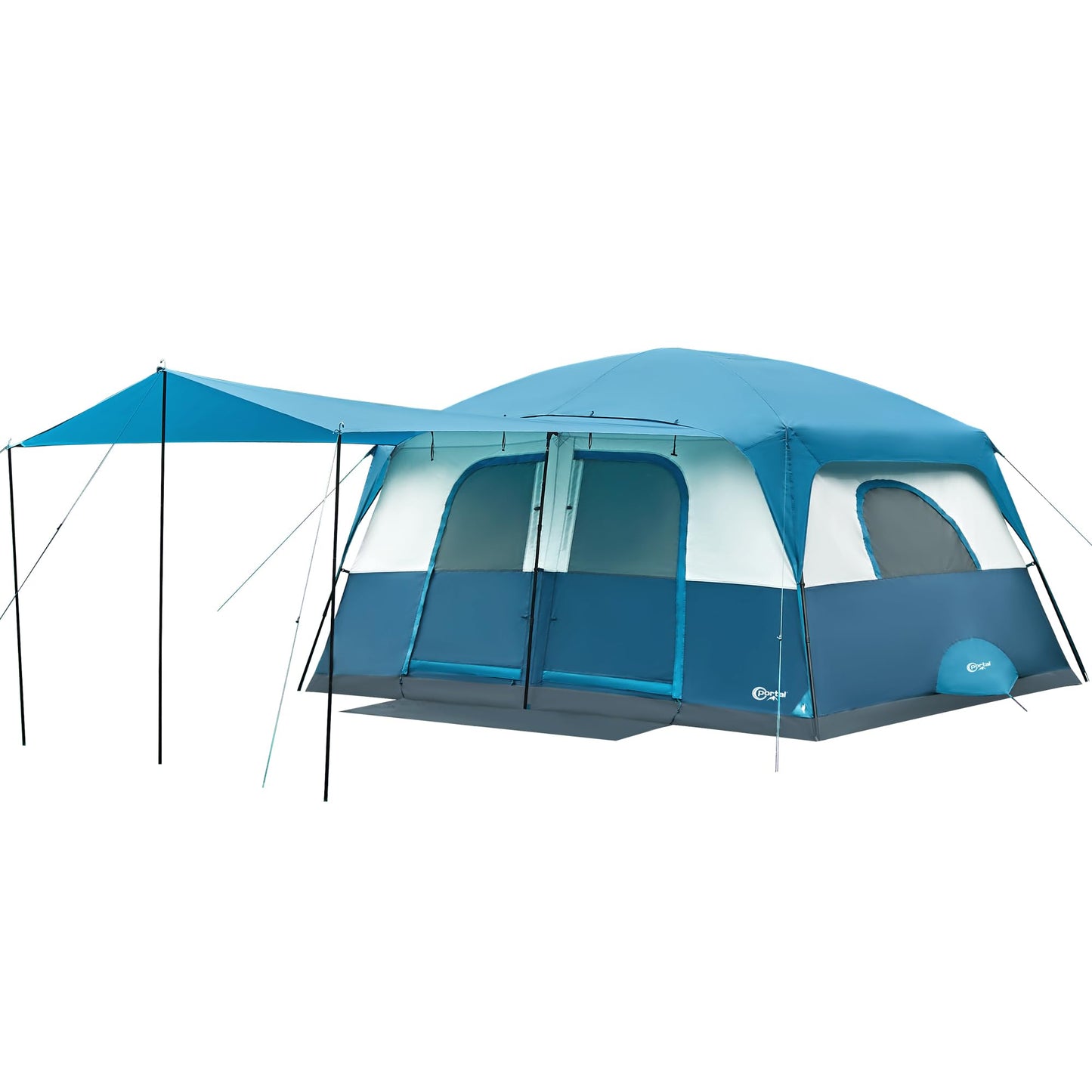 PORTAL 8 Person Family Camping Tent with Porch, Weather Resistant Camping Tents with Rainfly, Large Cabin Tents with 2 Room, Easy Set Up Tent for Outdoor Camping, Backyard