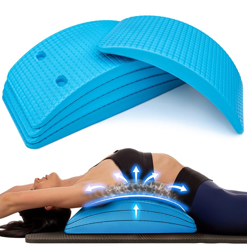 Backbridge (Blue), Adjustable Lower & Upper Back Stretcher For Lumbar Support Spine Alignment & Back Pain Relief By Renowned Kinesiologist Dr. Sinett