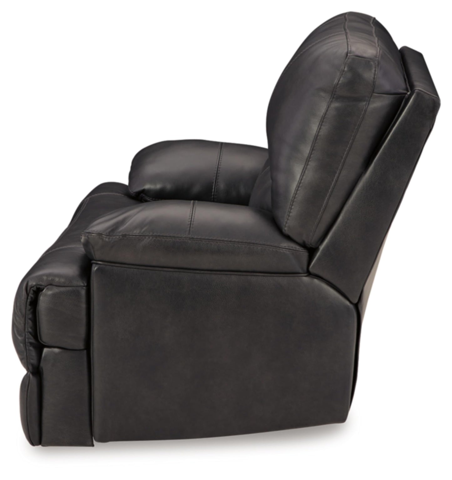 Signature Design by Ashley Mountainous Modern Leather Match Wall Hugger Power Recliner with Adjustable Headrest and USB Ports, Black