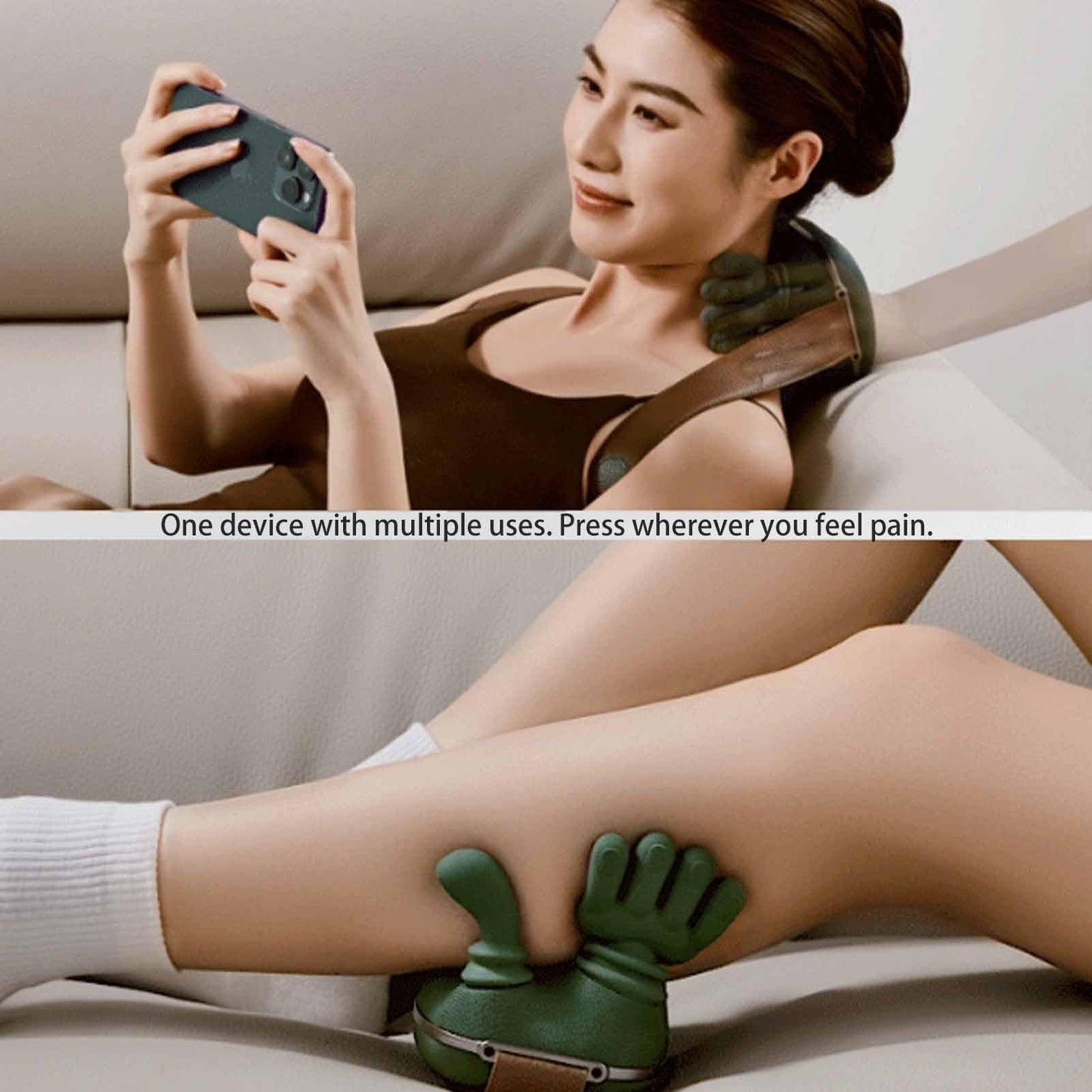 Airlandolists Hand Shoulder and Neck Massager, Siaasoo Massage Master for Shoulder, with Heat Kneading, Electric Shiatsu Back Massage, for Shoulders, Leg (1 Pcs)