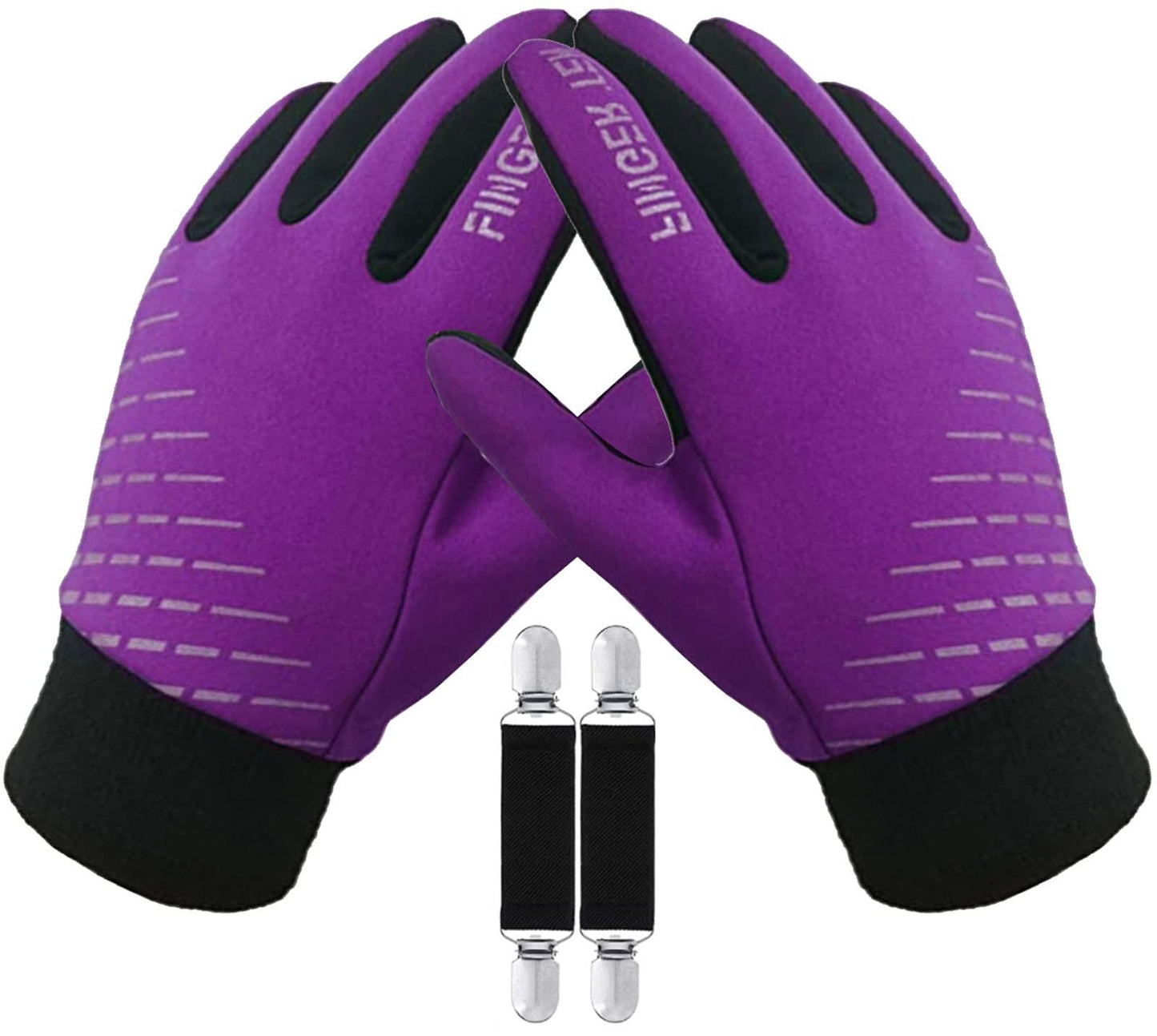 Amrta Winter Gloves for Kids Waterproof Thermal Boys Girls Cold Weather Warm Sport Touchscreen Soft Mittens, Children Anti Slip Glove for Bike Snow Ski Running Football Cycling (Purple, S)