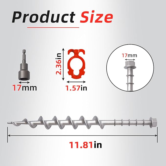 Ground Anchors Aluminum Tent Stakes Heavy Duty Tent Anchors for Swing Set Anchors Screw in kit for Securing Animals,Tents, Canopies, Sheds,Amusement Facilities,Swing Sets Outdoor-18 Packs