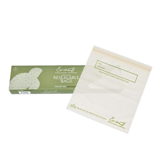 100% Compostable Food Storage Bags [Quart 100 Pack] Eco-Friendly Freezer Bags, Resealable Bags, Heavy-Duty, Reusable, Off-White by Earth's Natural Alternative