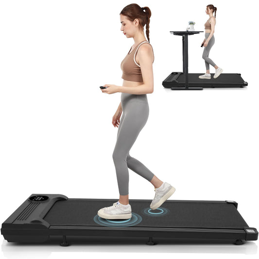 ANCHEER Under Desk Treadmill,3 in 1 Walking Pad Treadmill for Home,2.5HP Treadmill 300lb Capacity,Compact Treadmill with Remote Control,LED Touch Screen,Running Electric Machine