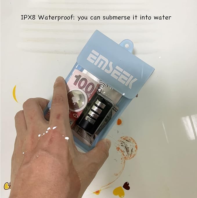 Armband Waterproof wallet Floating Surf Car Key Fob Case Beach dry bag ankle Waterproof Pouch Holder For GPS Key Money Credit Vaccine Card Driver License ID Badge (Blue)