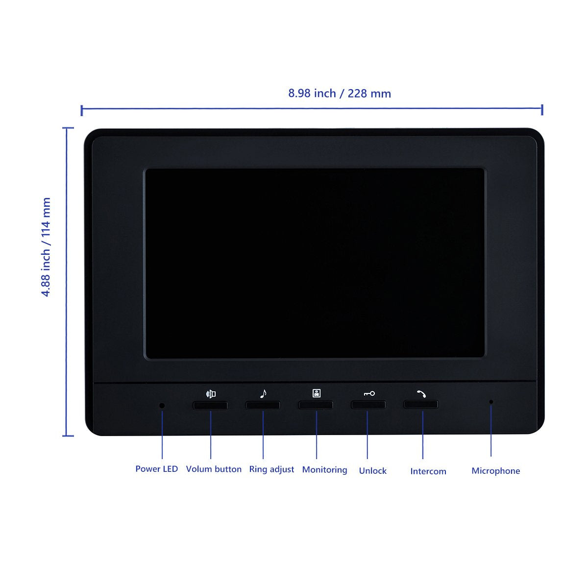 AMOCAM Wired Video Intercom System, 7 Inches Video Doorbell Door Phone System, HD Camera Kits Support Unlock, Monitoring, Dual-Way Intercom for Villa Home Office Apartment