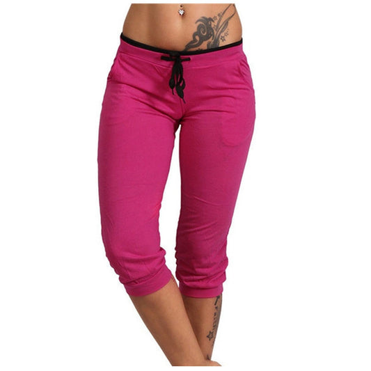 APIVOE Capri Sweatpants for Women Casual Lightweight Capri Joggers Plus Size Drawstring Capri Pants Summer Workout Capris