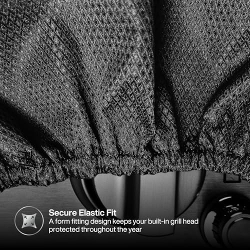 SPIRE 5-Burner Built-in Grill Top Cover, Polyester PVC Blend, Designed for Spire Built-in Grill 740-0788P and KitchenAid 740-0788, Water Repellent, Elastic Fit, 32.9"D x 25.4"W x 22.5"H - 700-0788P