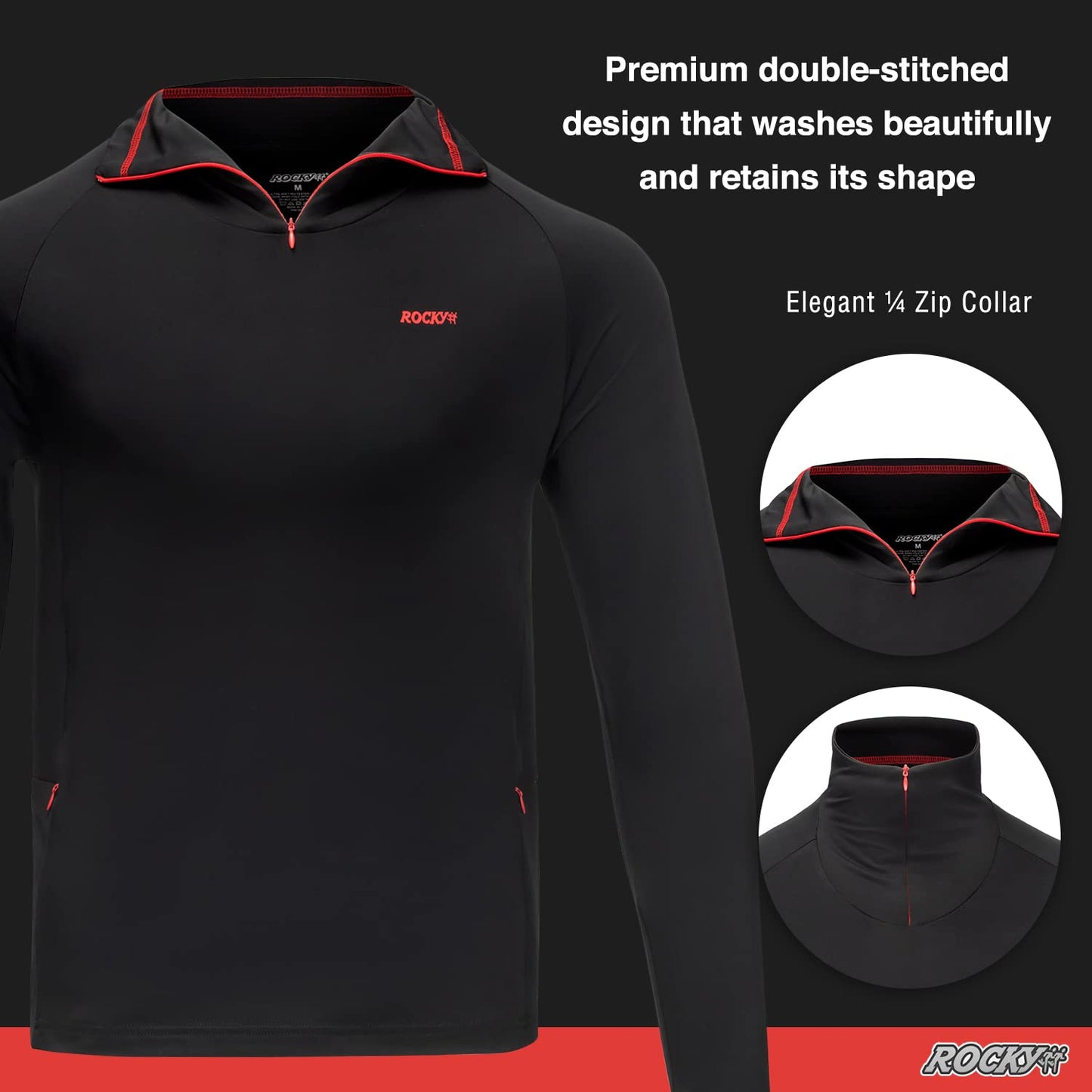 1/4 Zip Pullover - Men's Cadet Collar Comfy Thermal Long Sleeve Shirt - Turtleneck to V-Neck Convertible (Mock Neck - White - XX-Large)