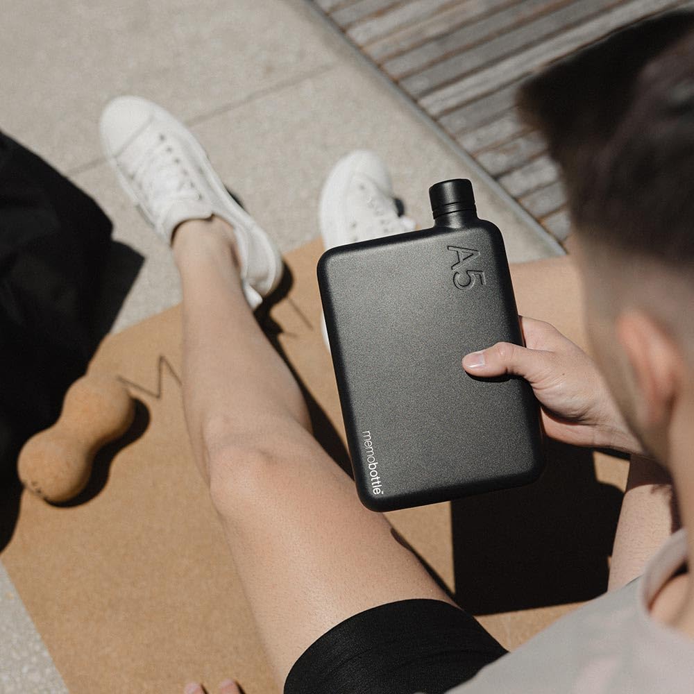 memobottle A5 BLACK | 36 oz / 1080 ml | Durable, Leak-Proof, Premium Stainless Steel Water Bottle | Ideal for Modern Lifestyle, Gym Workouts & Travel
