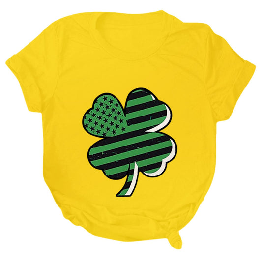 Aniywn Women's St Patricks Day Casual Short Sleeve T-Shirt Round Neck Graphic Print Tee Top Blouse
