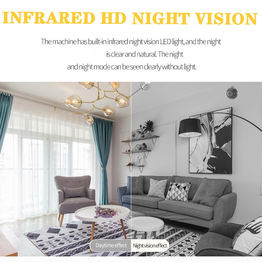 Mini Indoor Security Wireless Home Camera Small Outdoor WiFi Pet Cameras,2025 Upgraded 1080P Tiny Nanny Cam, Wide Angle,Night Vision, House Indoor Outdoor Cameras, No Need WiFi Cams,For Home Security