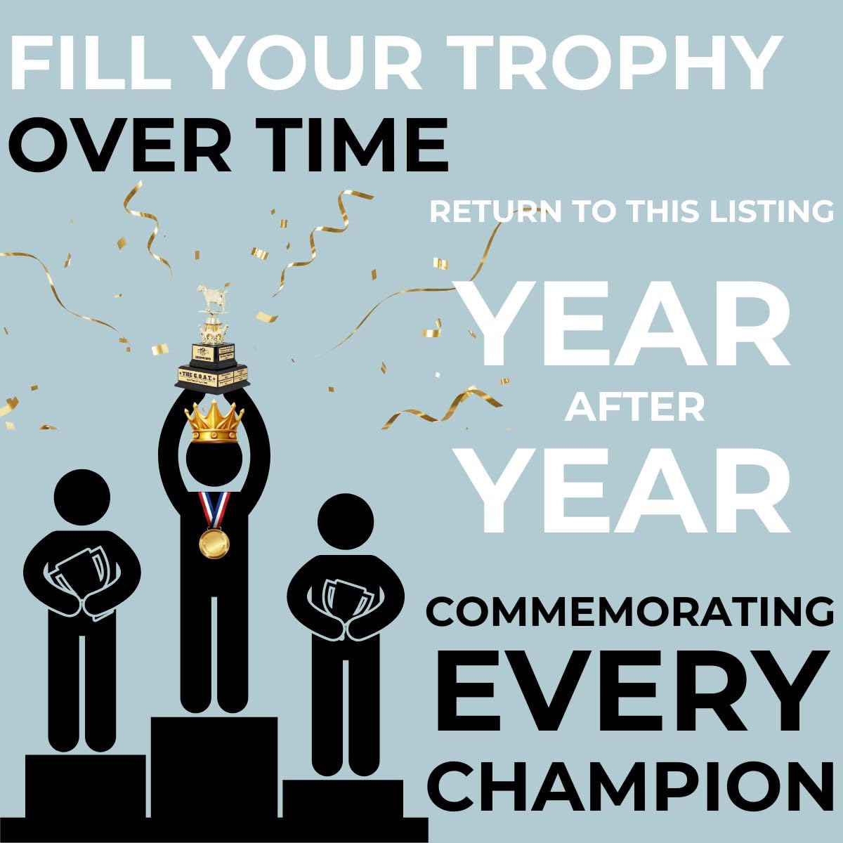 Alpha Awards Laser Engraved Name Plate for Large Goat Trophy-Traveling Perpetual Award-Custom Text- Personalized Engraving (1 Extra Name Plate)