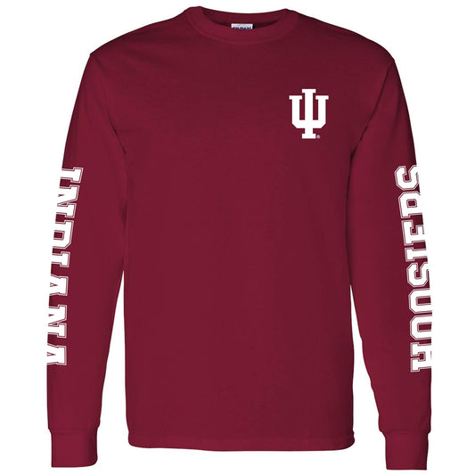 AL1120 - Indiana Hoosiers Double Sleeve Print Long Sleeve - Medium - Cardinal