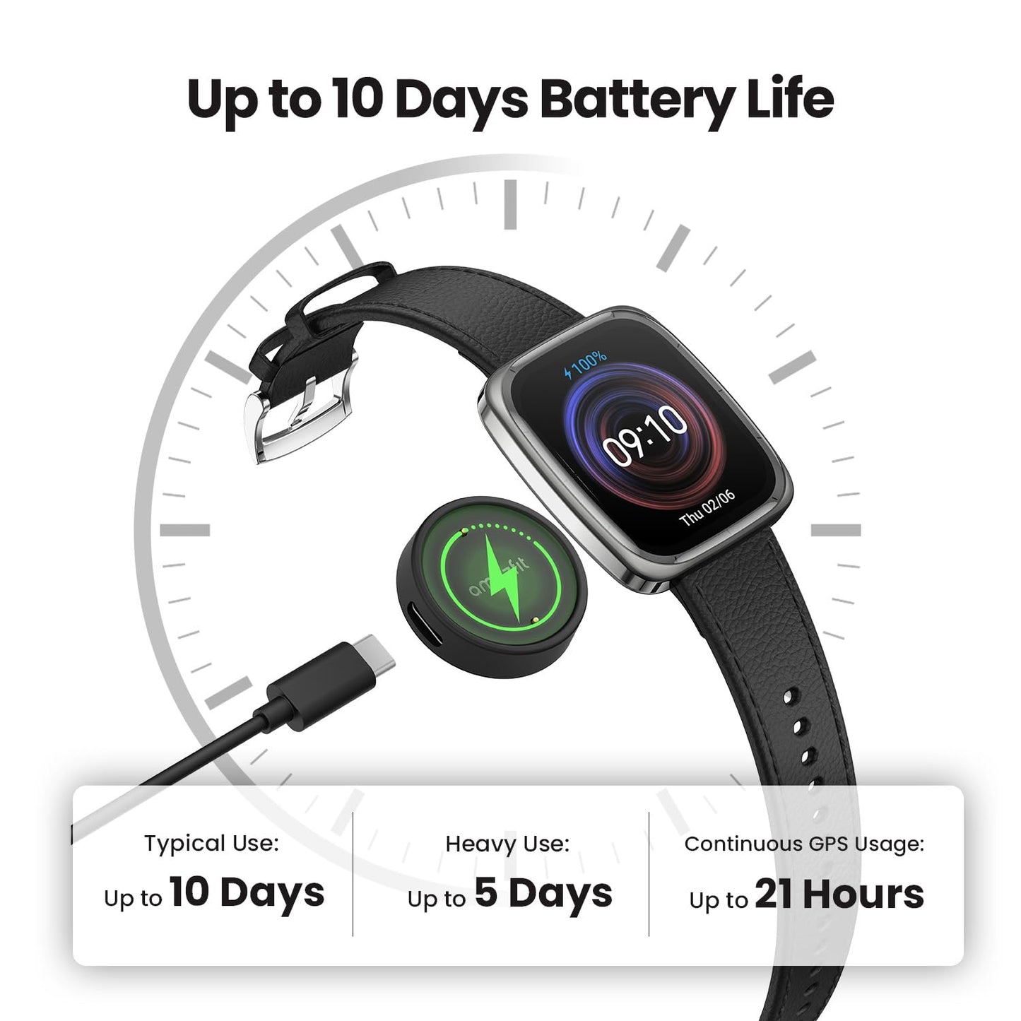 Amazfit Active 2 Premium Smart Watch Fitness Tracker (Square) for Android & iPhone, 10 Day Battery, Water Resistant, GPS Maps, Heart & Sleep Monitor, HYROX Mode, Sapphire Glass, Leather + Sport Strap