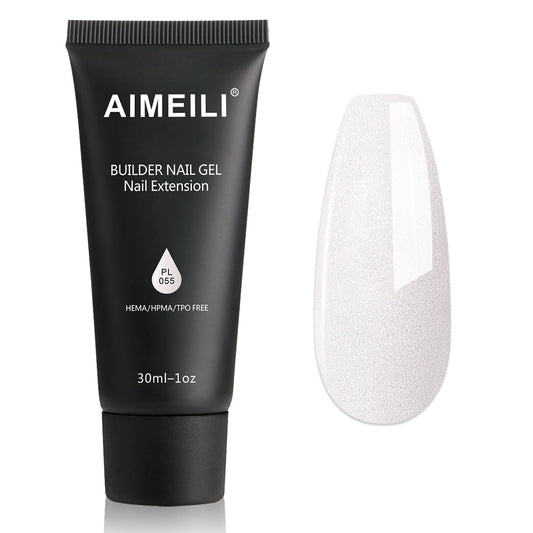 AIMEILI Poly Nail Extension Gel Builder - Hema Free Enhancement for Nail Art Design - DIY Salon At Home Gift for Women - 055