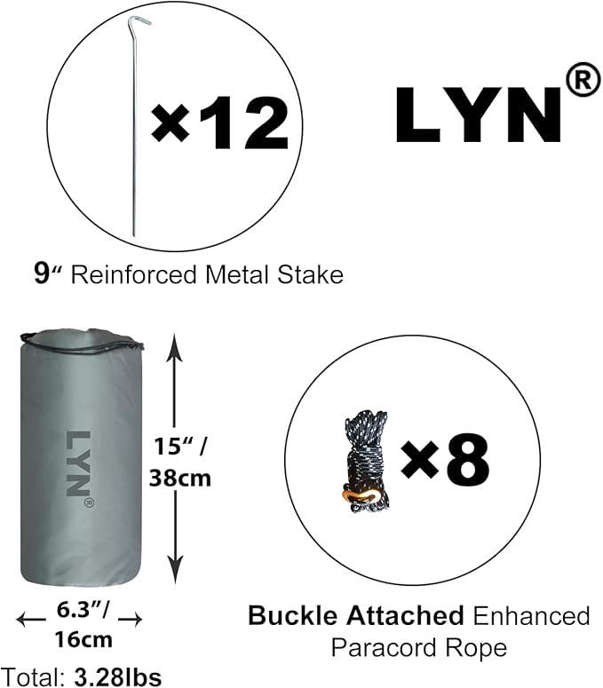 Gigantic Shelter:LYN Supersize 4 Doors Ultralight Rain Fly Tent Tarp/Housefly-16.4'9.6', Packable Ripstop Waterproof Heat Preserved, for Backup Packing, Camping Tarp, Hammock Cover, Survival Shelter