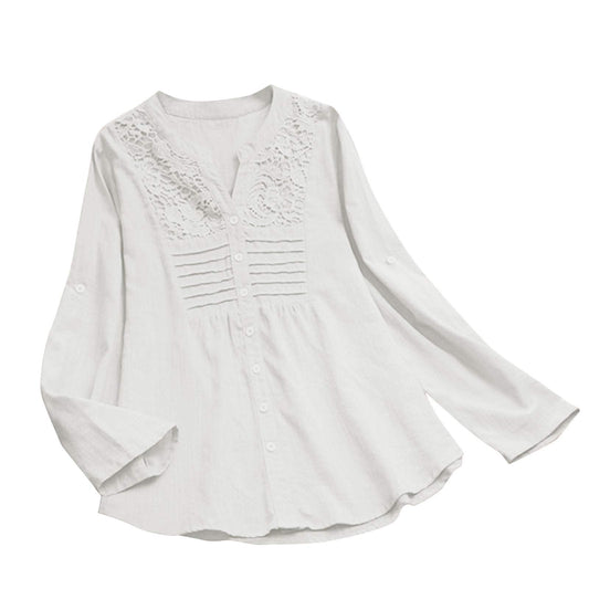 Aniywn Women Round Neck Lace Up Lace Patchwork Flare Pullover Top Casual Plus Size 3/4 Sleeve Floral Printed T-Shirt