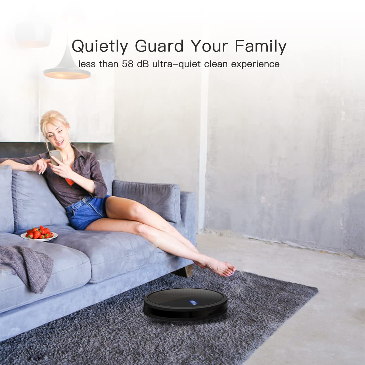 Amarey A800 Robot Vacuum - Super Suction Robotic Vacuum Cleaner, Long Lasting, Timer Function, Self-Charging, Multiple Cleaning Modes, Amarey Robot Vacuum Cleaner for Pet Hair, Hard Floor, Carpet