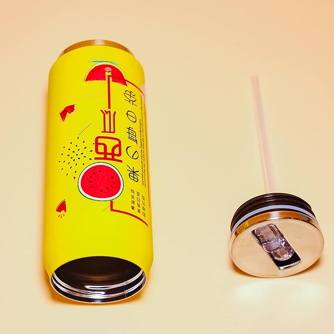 Kawaii Water Bottles Stainless Steel Water Bottle Kawaii Water Bottle with Straw Japanese Water Bottle Insulated (500ml/16.13oz，Pink Strawberry)