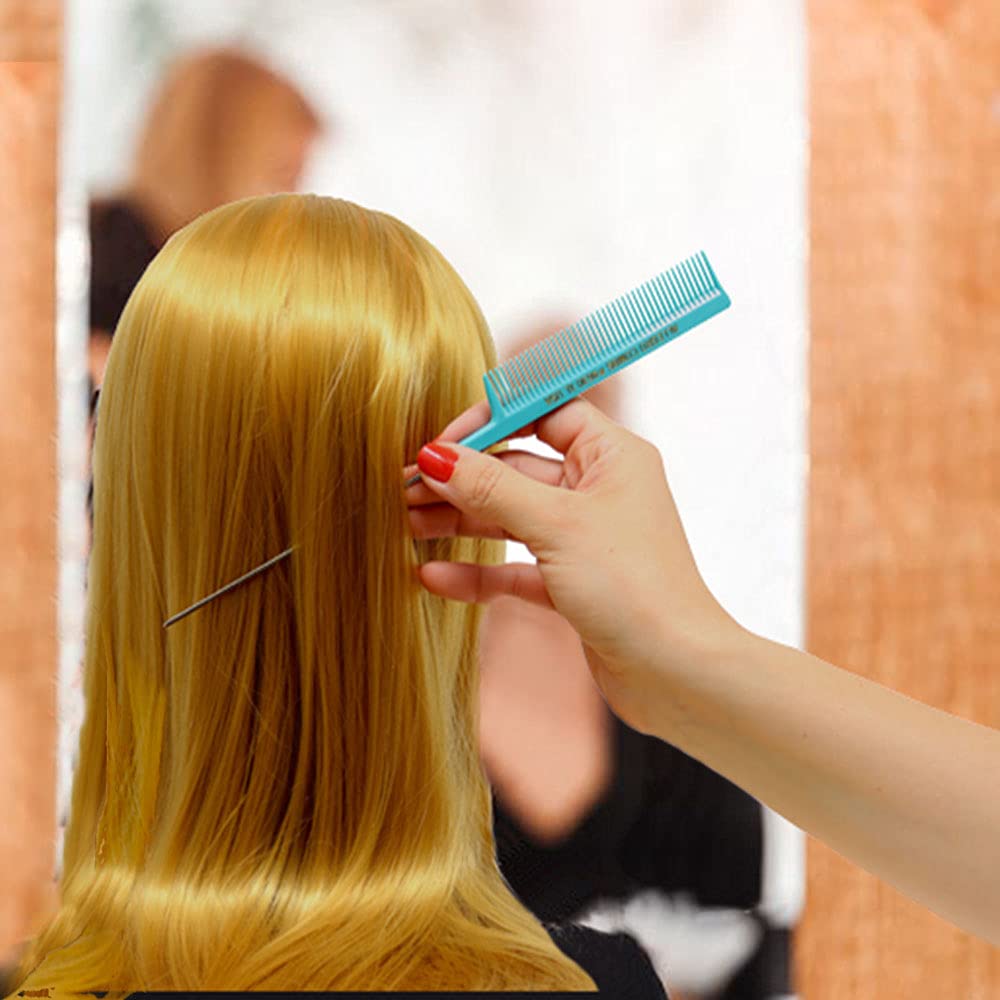 Allegro XL Pintail Rat Tail & Parting Combs - Metal Tail Foiling & Pin Combs (2 Pc. AQUA & WHITE)