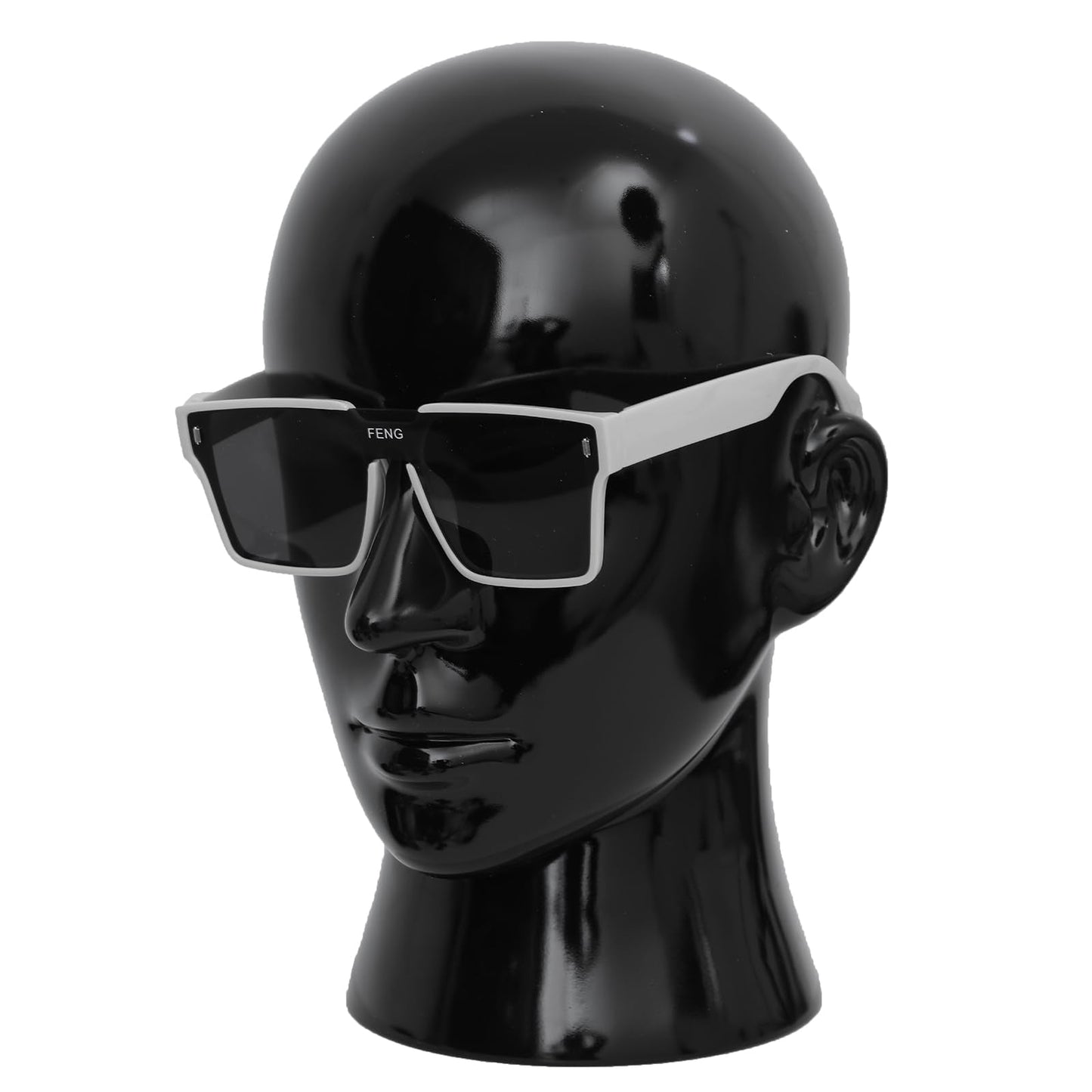 AMLUCKS Male Mannequin Head Professional PVC Manikin Head for Display Wigs Hats Headphone Mask Sunglasses Scarf Jewelry Display Stand (Bright Black)