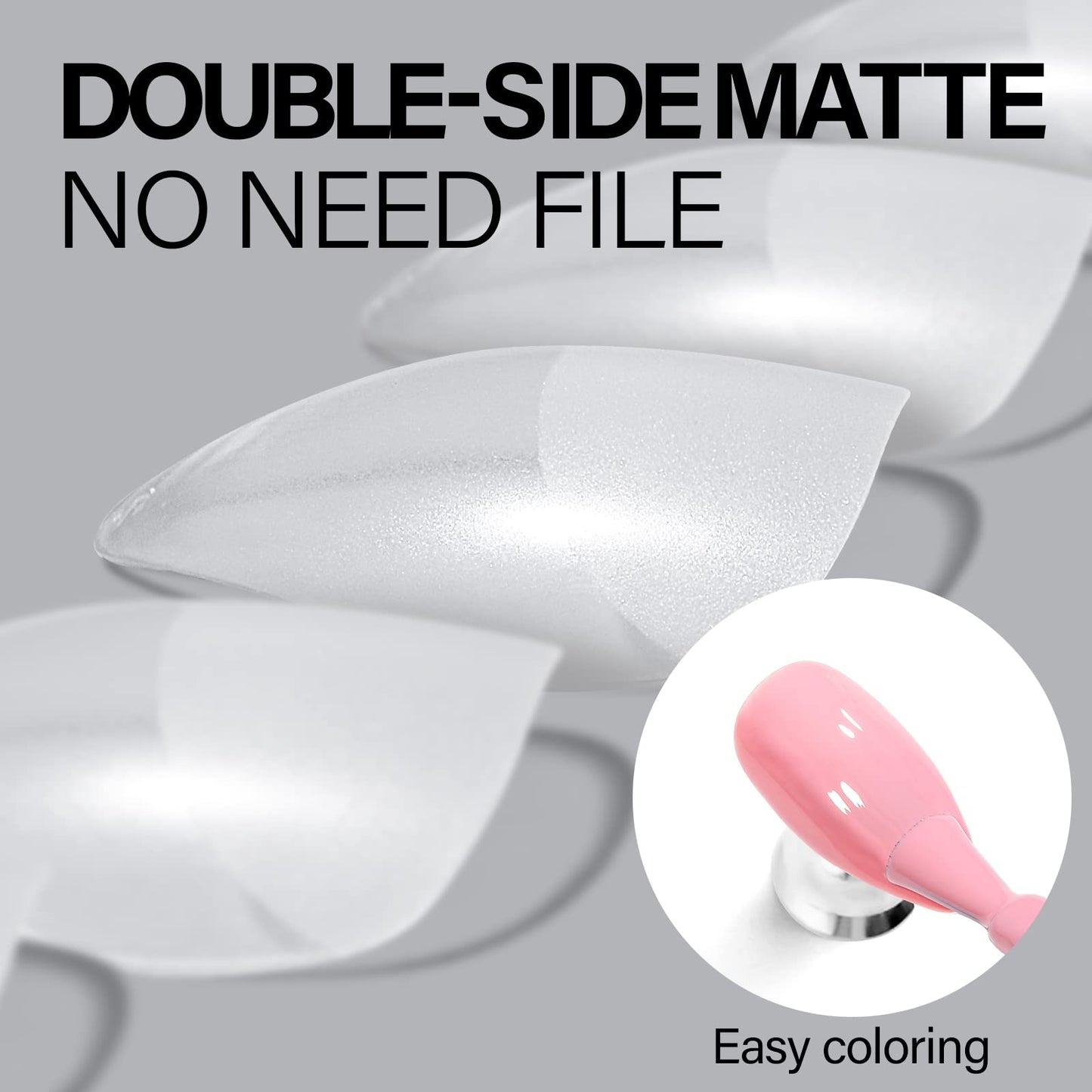 AILLSA Stiletto Nail Tips - Upgraded Matte Gel Nails Tips, Pre-filed Soft Full Cover Gelly Tips 240Pcs Pre-shaped Acrylic Clear Fake Press On Nail Tip for Soak Off Nail Extension 10 Sizes