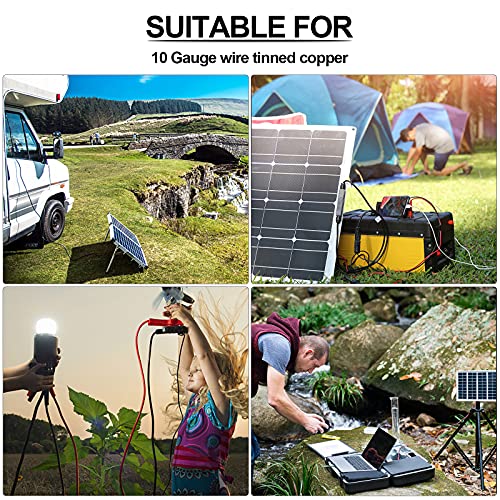 10 Gauge Wire - iGreely Solar Panel Wire 30Ft Black & 30Ft Red 10AWG(6mm²) Tinned Copper PV Wire UV Resistant Cable for Solar Panel MPPT Controller Boat Marine Automotive RV Outdoor