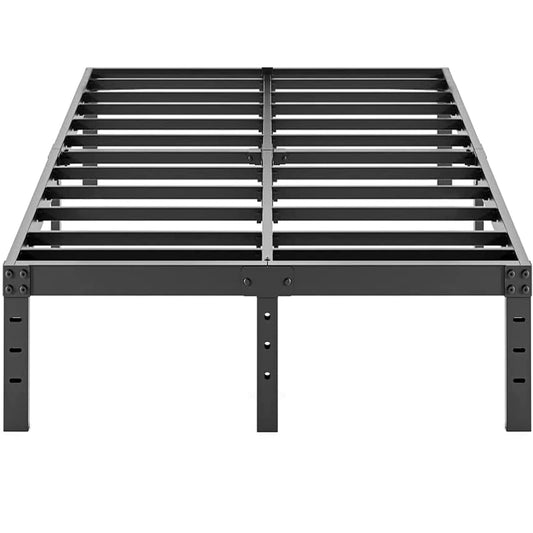 ALDRICH Metal King Size Bed Frame - 16 Inch Tall Black Basic Steel Slats Platform, Easy Assembly Heavy Duty Noise Free Bedframes, No Box Spring Needed