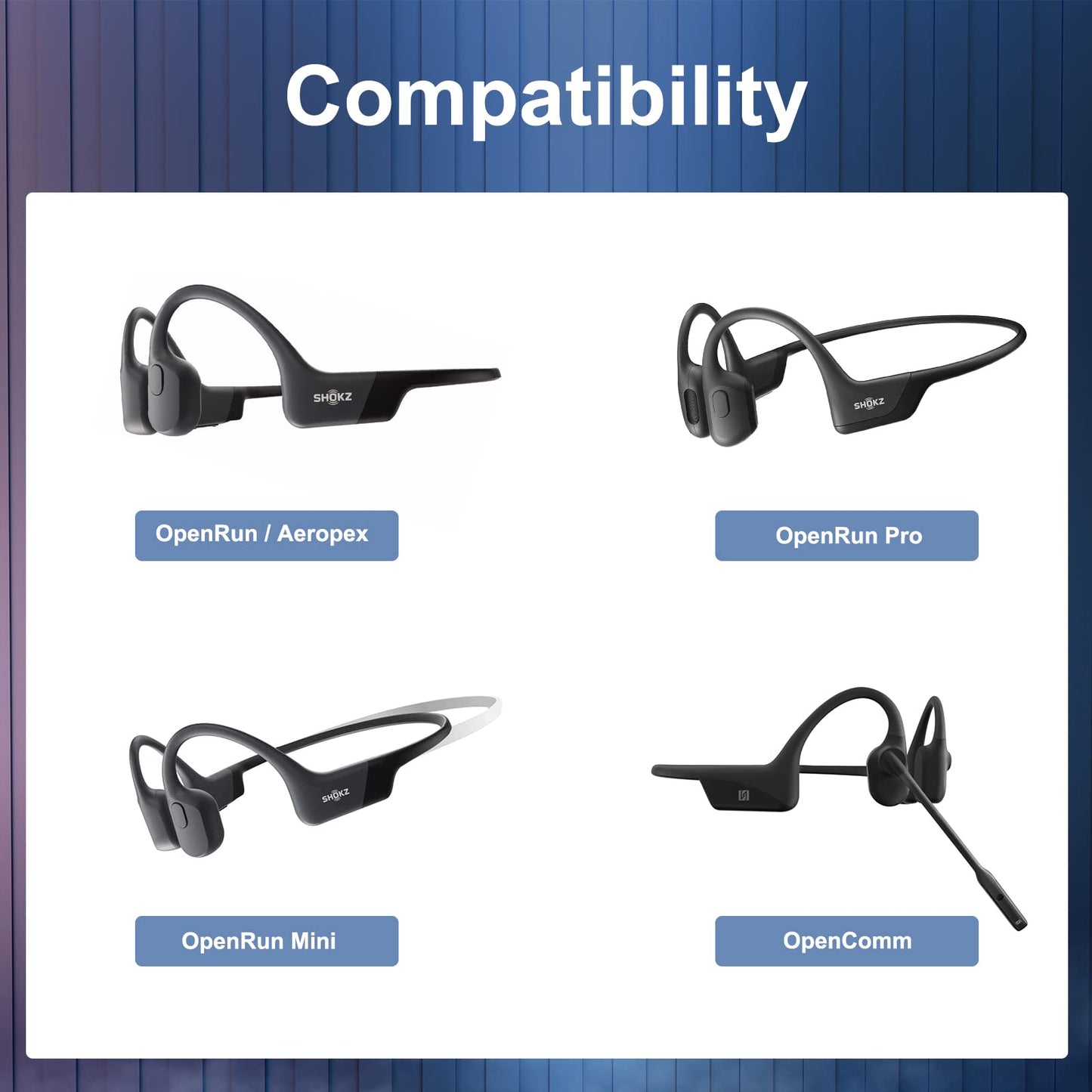 (2-Pack) Charging Cable for Shokz Aeropex/OpenRun, OpenRun Pro, OpenRun Mini & OpenComm 2/UC, for Aftershokz Charging Cable, Magnetic USB Cable Compatible with AfterShokz Headphones Charger - 3.3ft