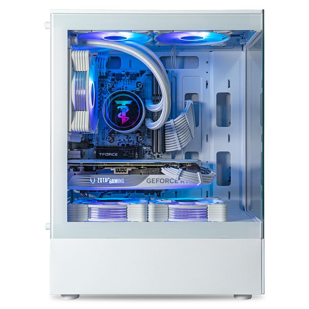 ViprTech Stryker 3.0 Liquid-Cooled PC - AMD Ryzen 7 (4.1GHz Turbo), RTX 3060 12GB, 32GB DDR4 3200, 1TB NVMe SSD, 700W PSU, WiFi BT, Win 11 Pro, RGB, Gaming Desktop Computer Prebuilt, White