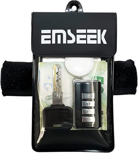 Armband Waterproof wallet Floating Surf Car Key Fob Case Beach dry bag ankle Waterproof Pouch Holder For GPS Key Money Credit Vaccine Card Driver License ID Badge (Black)