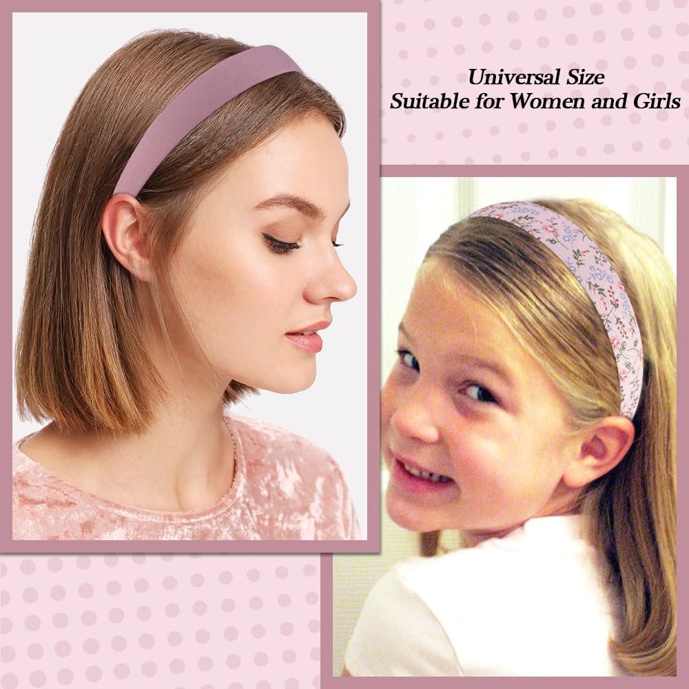 AHONEY 7 Pack Pink Headbands for Girls Women Headbands Trendy Non Slip Hairbands Cute Croquett Hair Accessories Kawaii Multi-style Headband Pack (Pink)